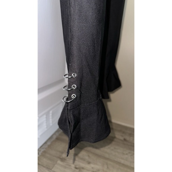 Nanette Lepore Pants - Nanette Lepore Women Gothic Pants 12 Black Mid Rise Straight Flutter Hem‎ Leg